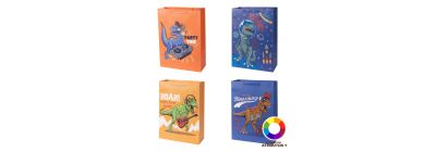 Bolsa papel dinosaurio escarchada