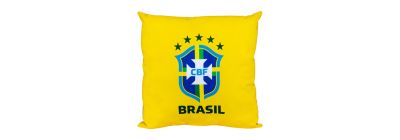 Almohada escudo brasil 40x40cm amarillo polyester