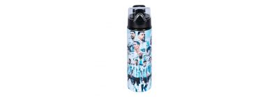 Botella messi 26x23cm celeste aluminio