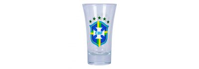 Vaso tequilero escudo brasil 8,5x15cm vidrio