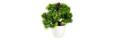 Planta artificial verde y blanco