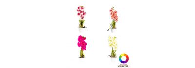 Orquídea artificial con maceta