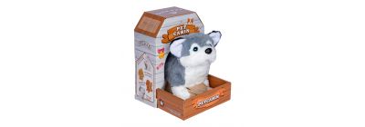 Peluche perro gris interactivo