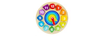 Rompecabezas madera figura reloj
