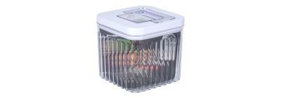 Recipiente plástico rayas 1.2L