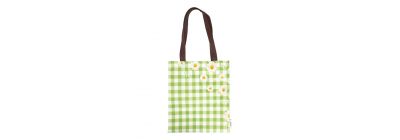 Bolso verde diseño margaritas