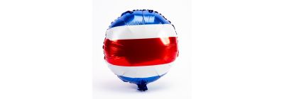 Globo metálico redondo tricolor Costa Rica 18pulg