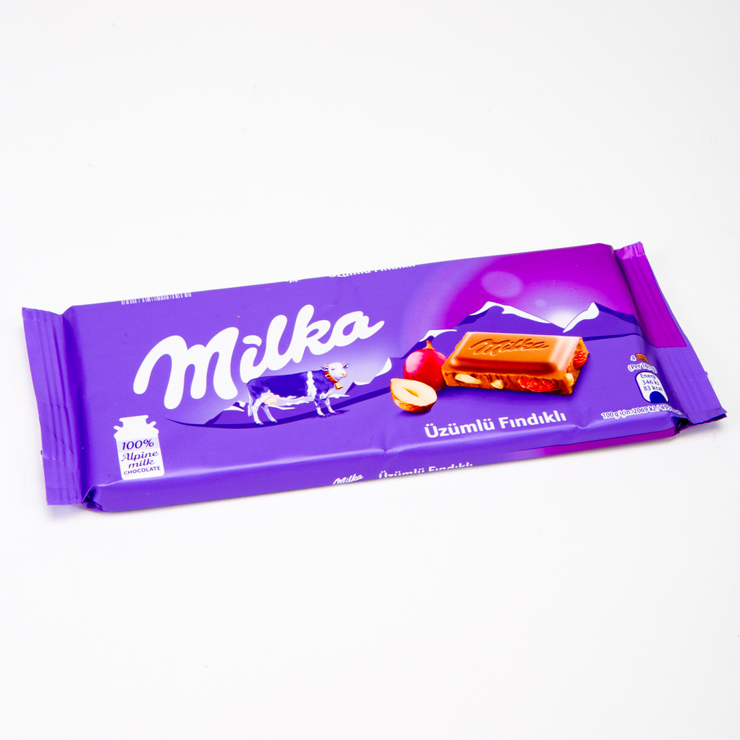 Chocolate Milka avellana pasas 100g