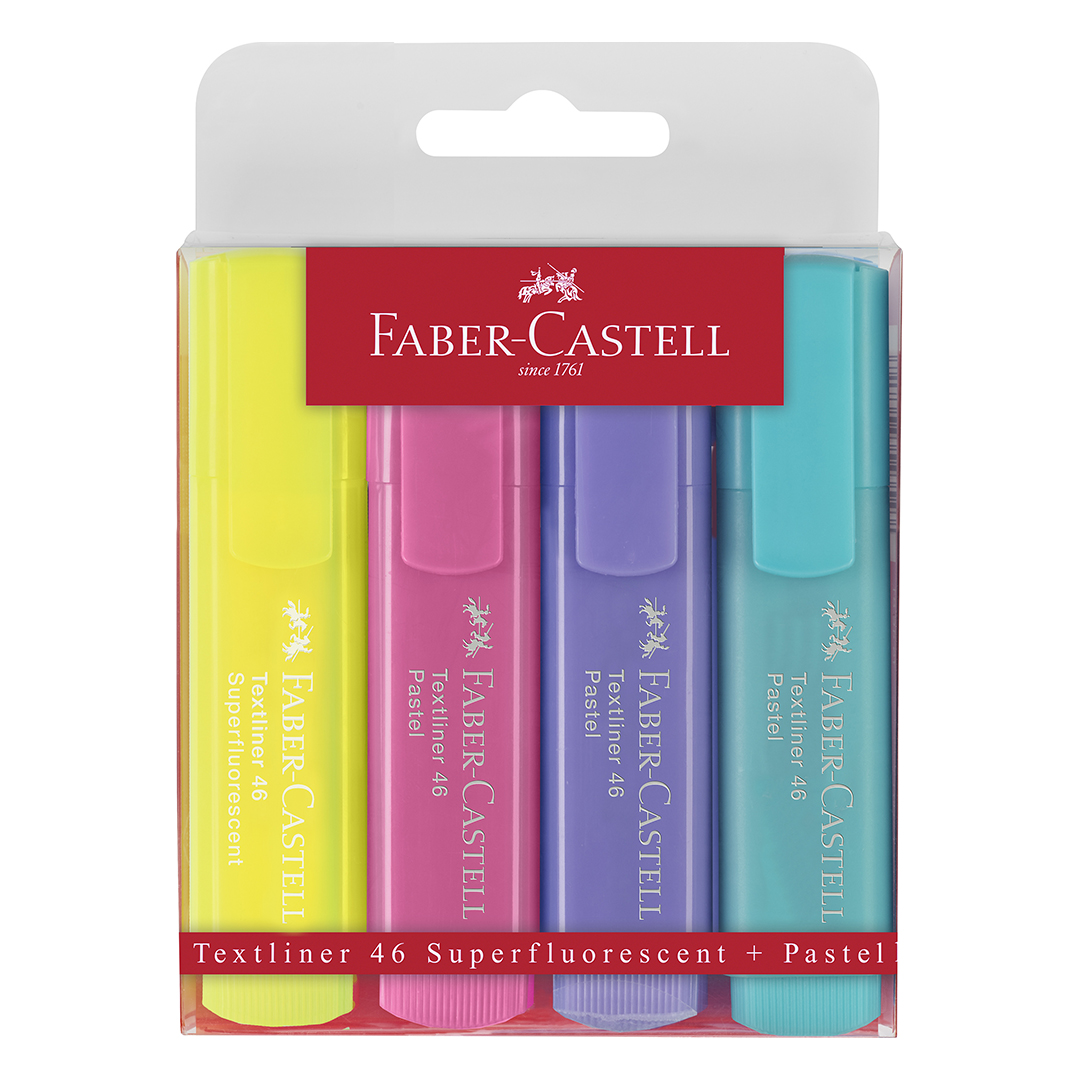 Resaltador textliner Faber Castell pastel 4und