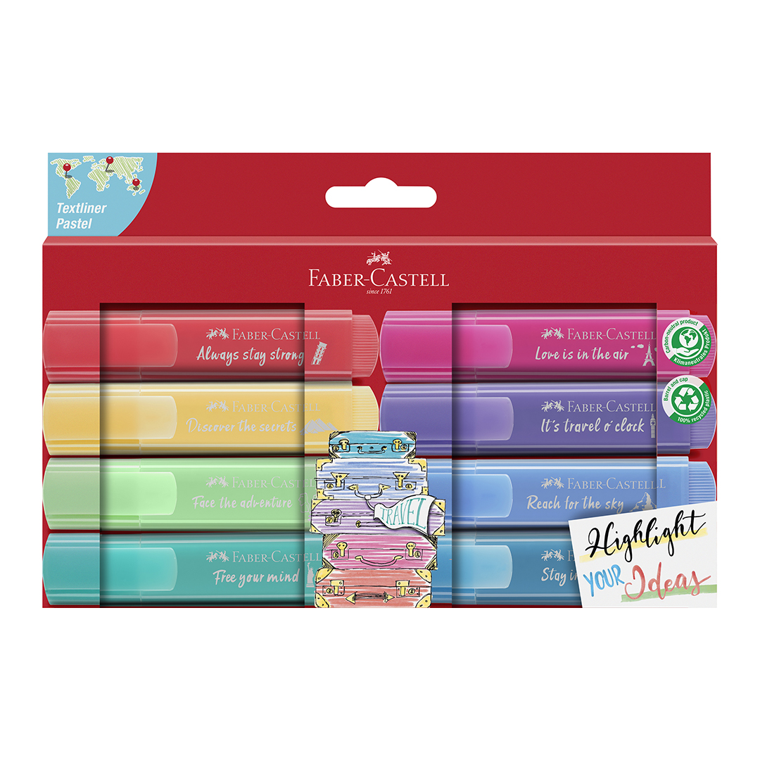 Resaltador Faber Castell textliner pastel 8 colores