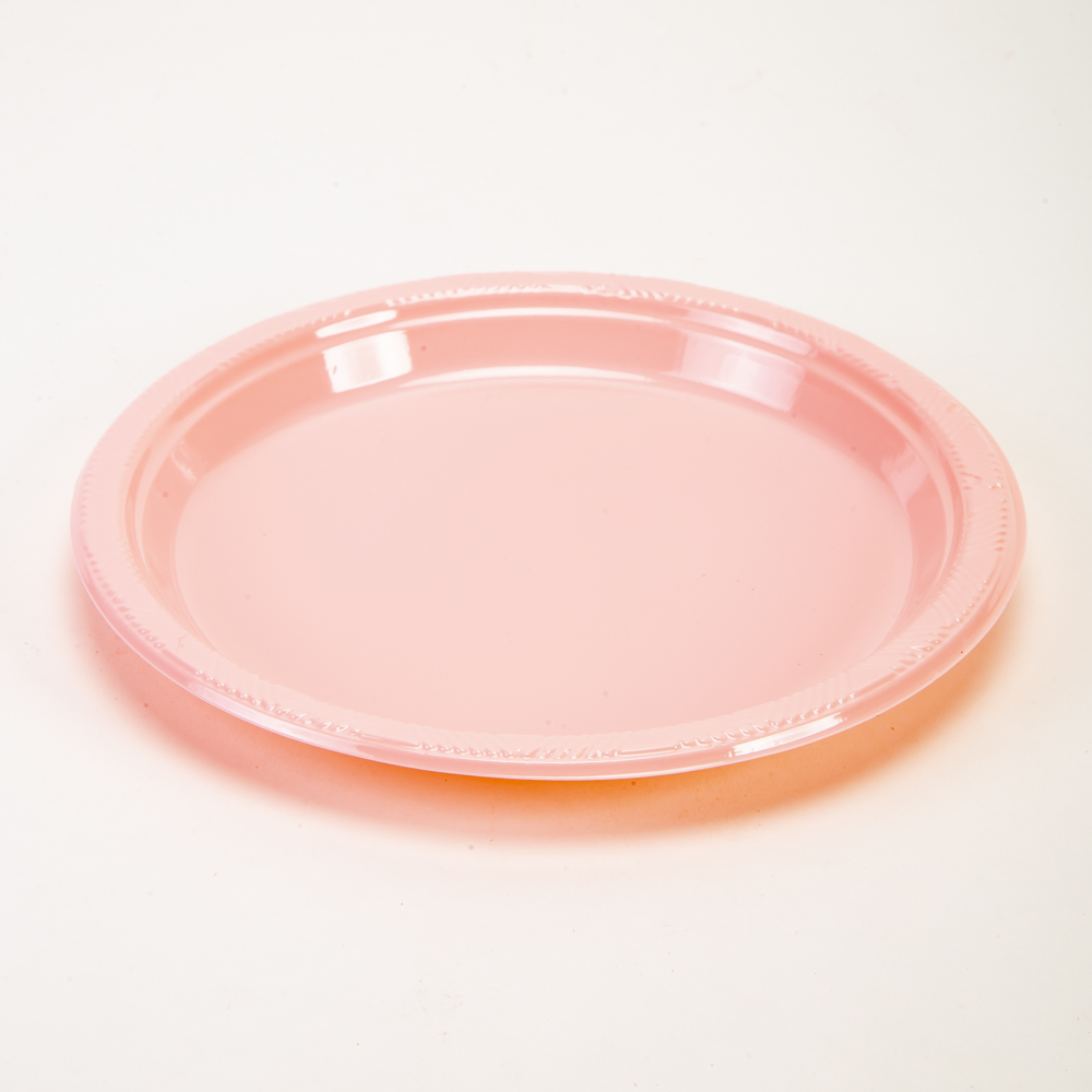 Plato plástico redondo jappy 7pulg 8und rosado