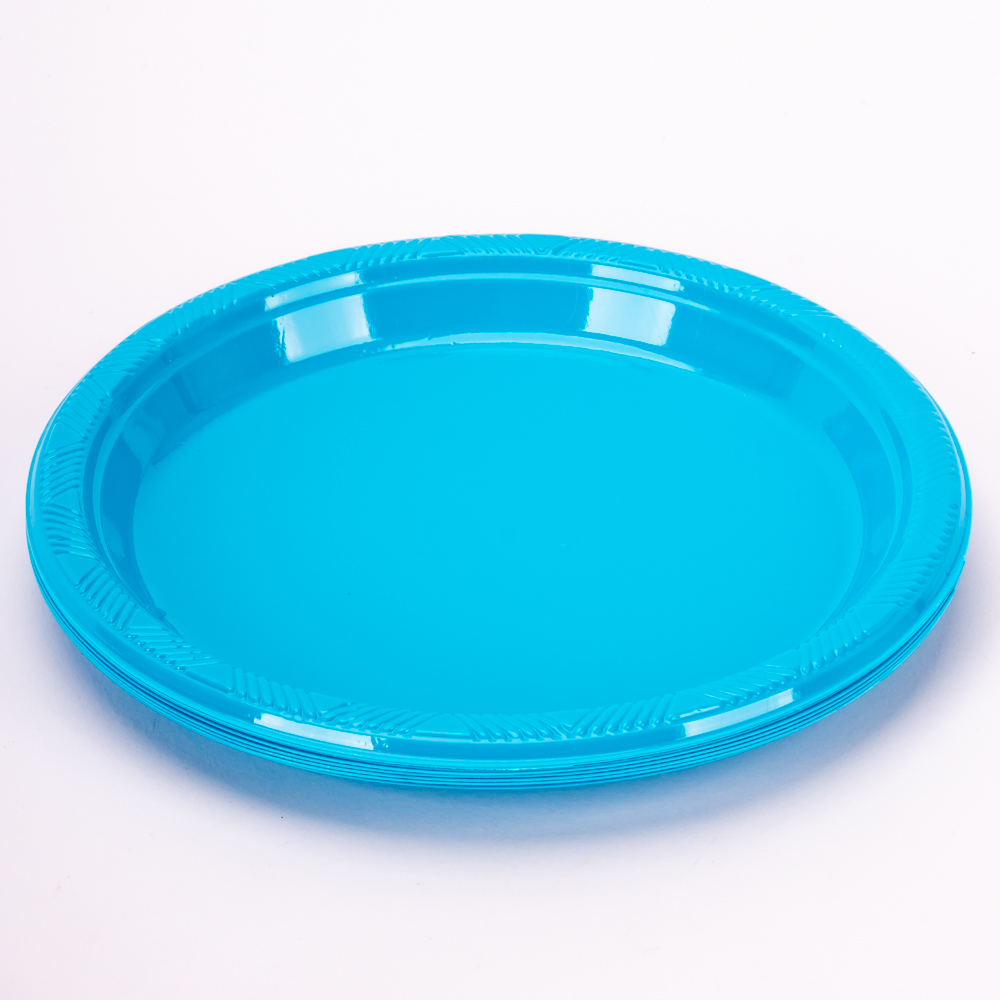 Plato plástico Jappy 7pulg 8und turquesa