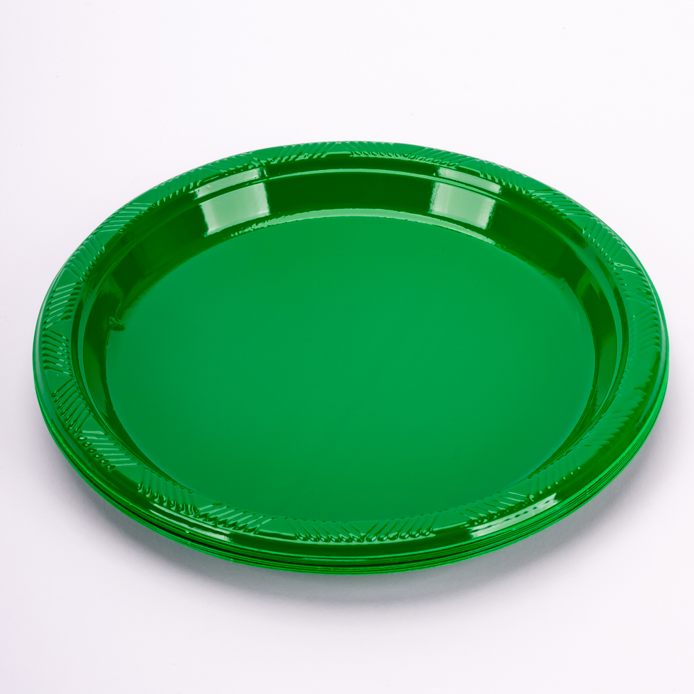 Plato 7pulg 8und verde navidad