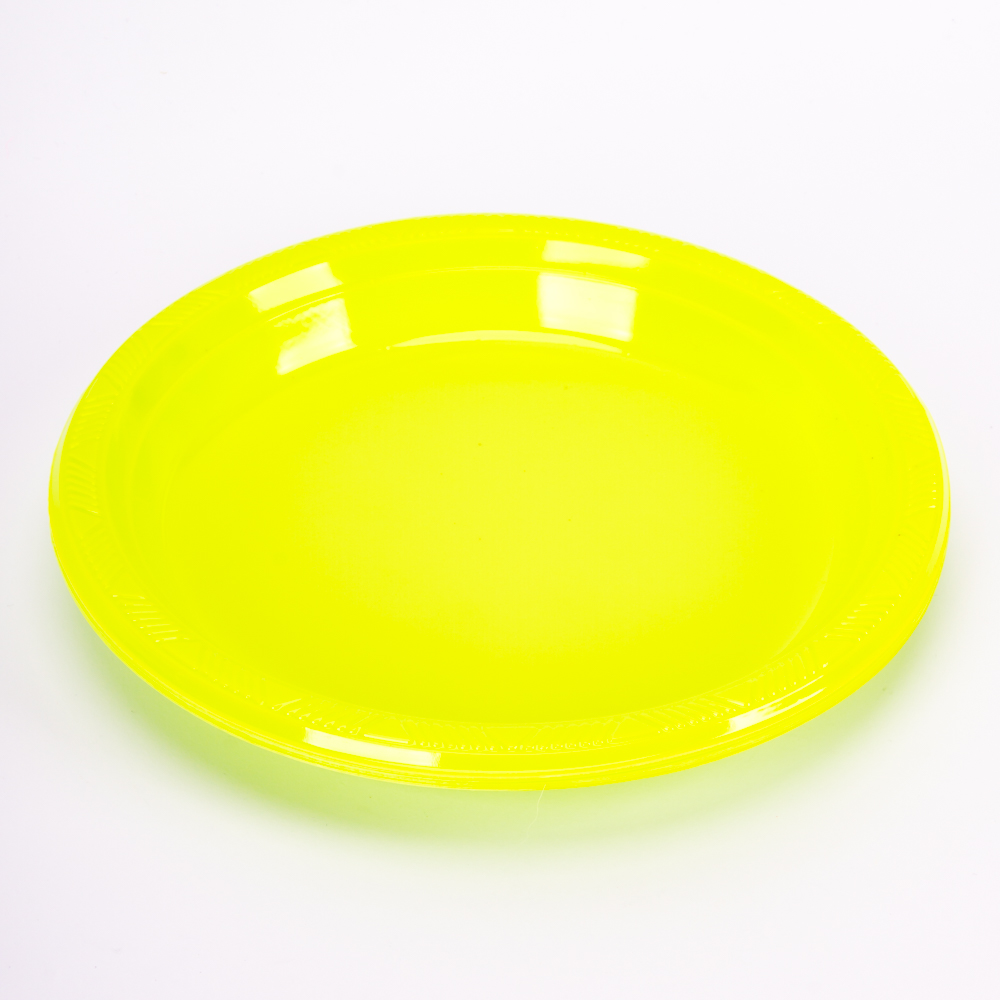 Plato plástico 9pulg 8und verde limón
