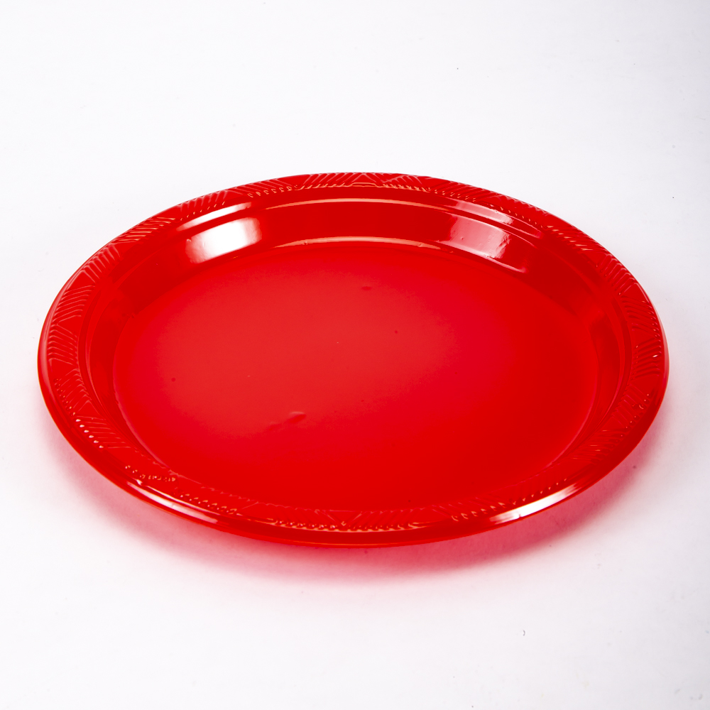 Plato redondo Happy 9pulg 8und rojo