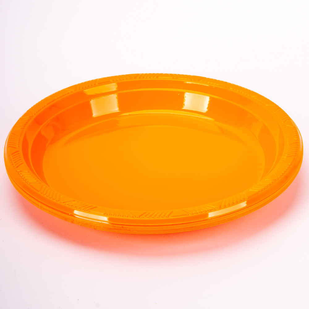 Plato plástico Jappy 9pulg 8und naranja