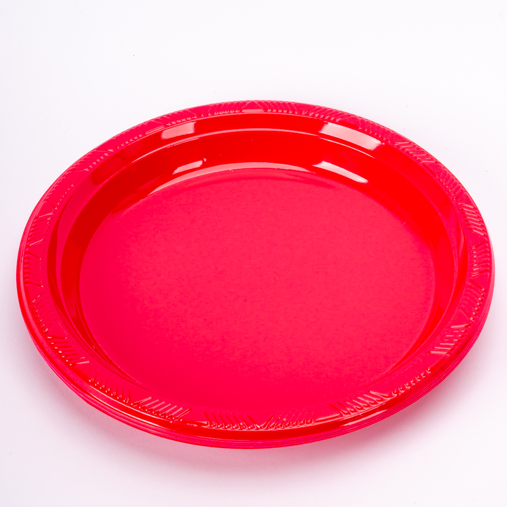 Plato plástico redondo Jappy 9pulg 8und fucsia