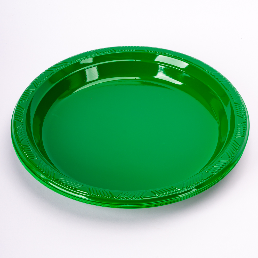 Plato plástico 9pulg 8und verde