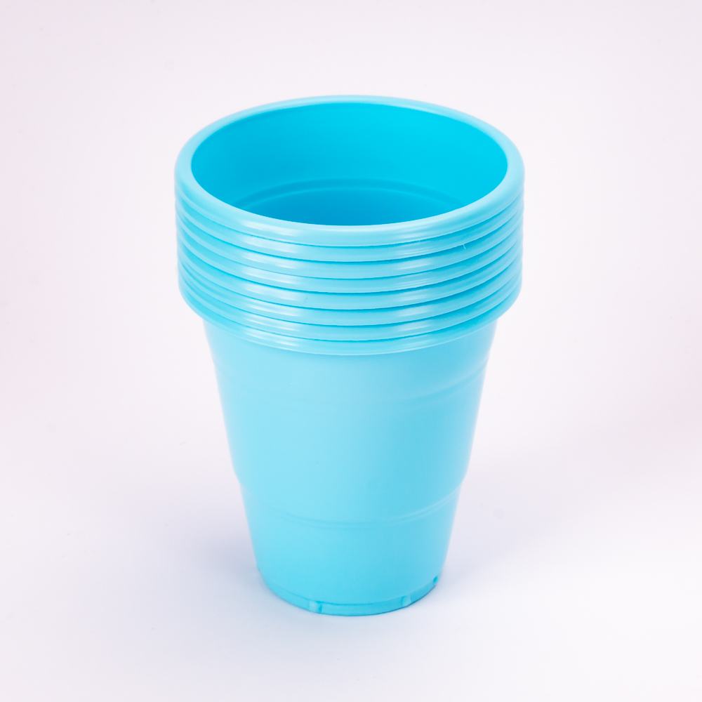 Vaso plástico 12oz 8und celeste