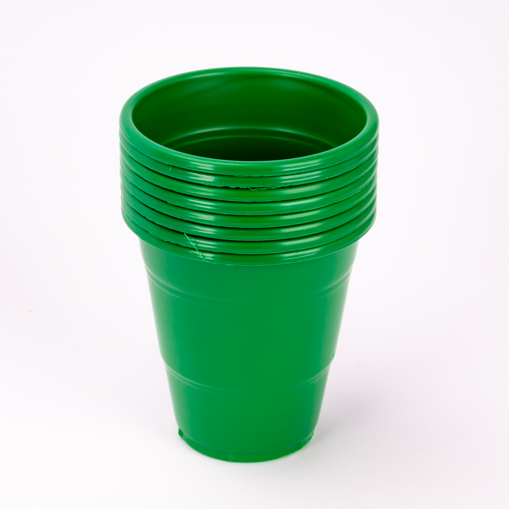 Vaso plástico 12oz 8und verde navidad