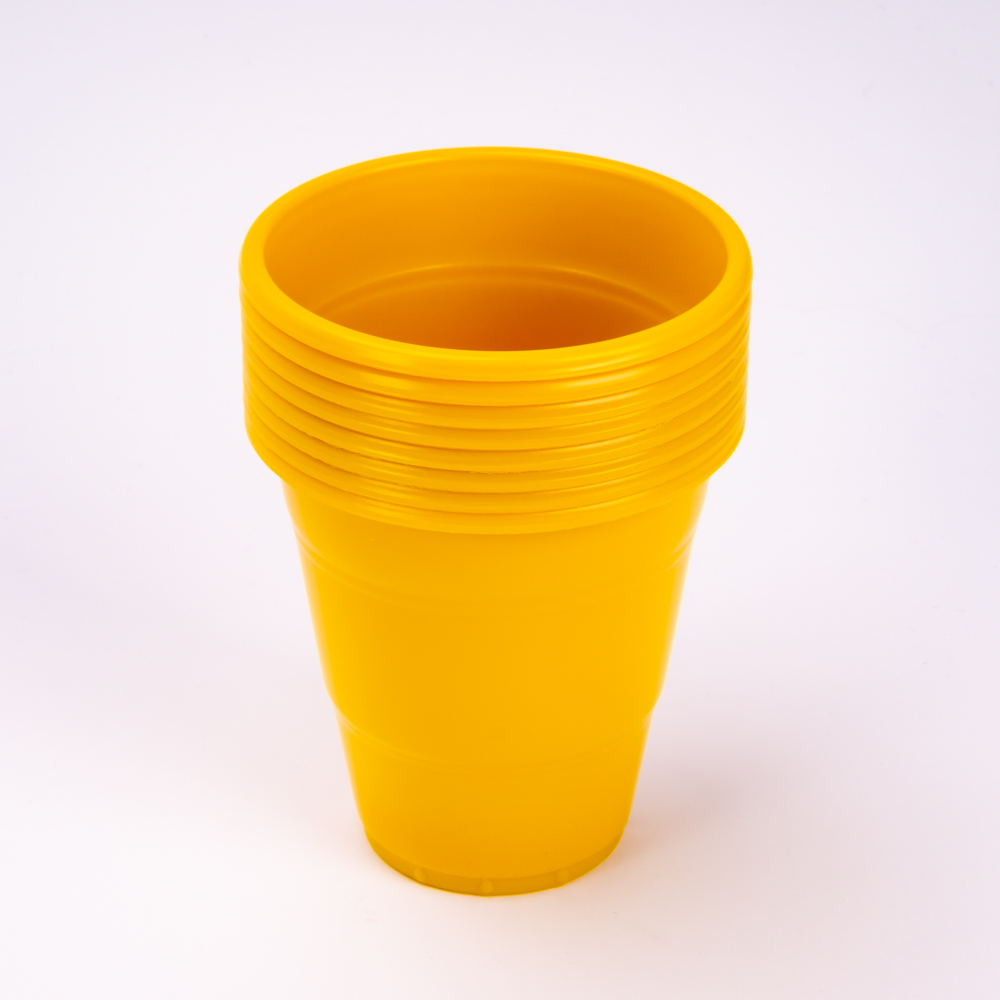 Vaso plástico 12oz 8und amarillo