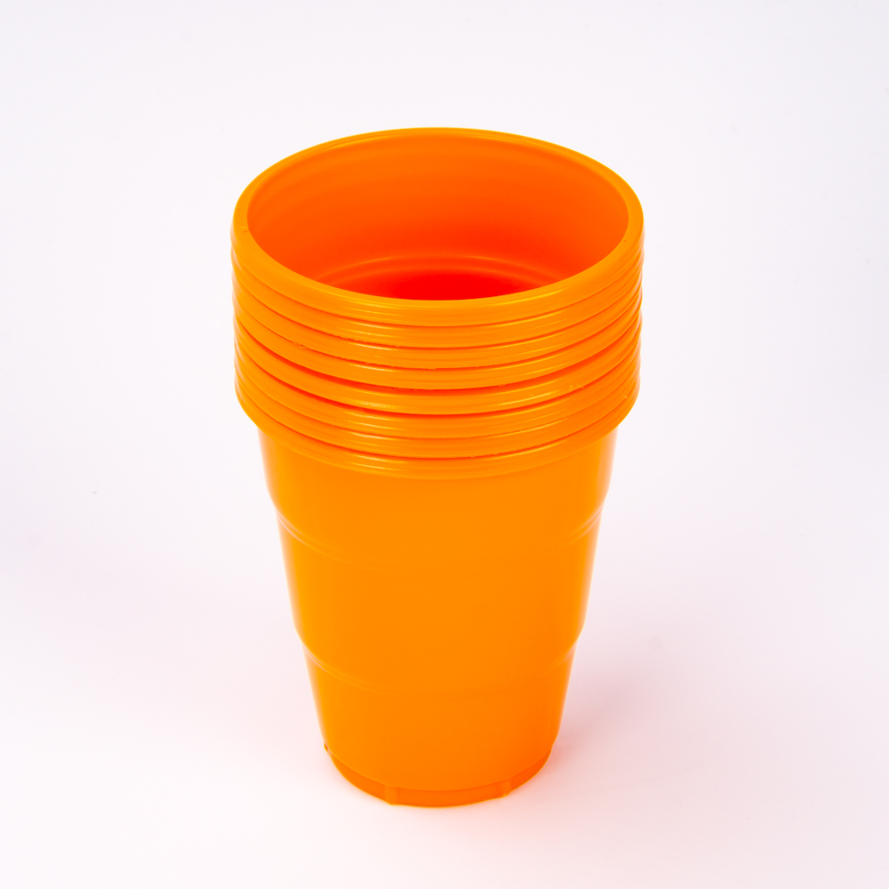 Vaso plástico Jappy 7oz 8und naranja