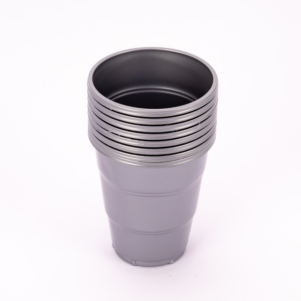 Vaso plástico Jappy 7oz 8und plateado