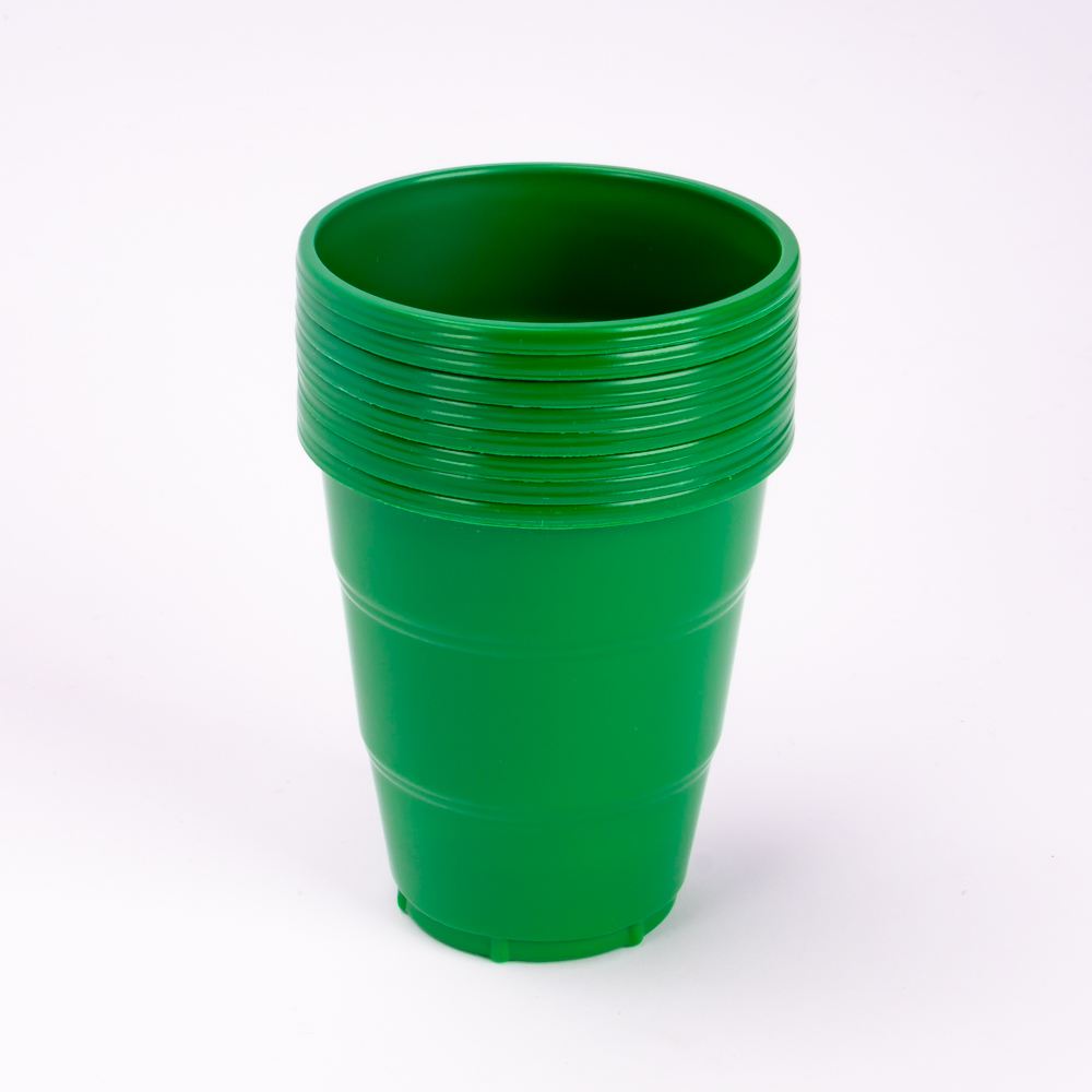 Vaso plástico 7oz 8und verde