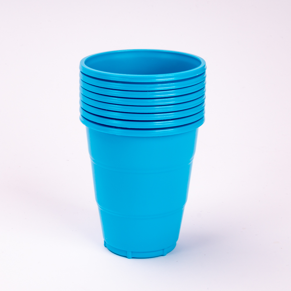 Vaso plástico 7oz 8und turquesa caribe