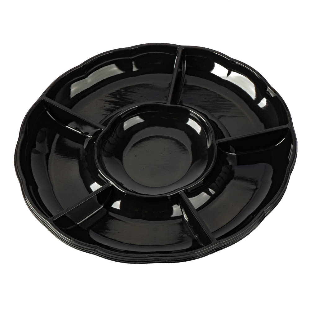 Bandeja plástica circular 3d 3und negro