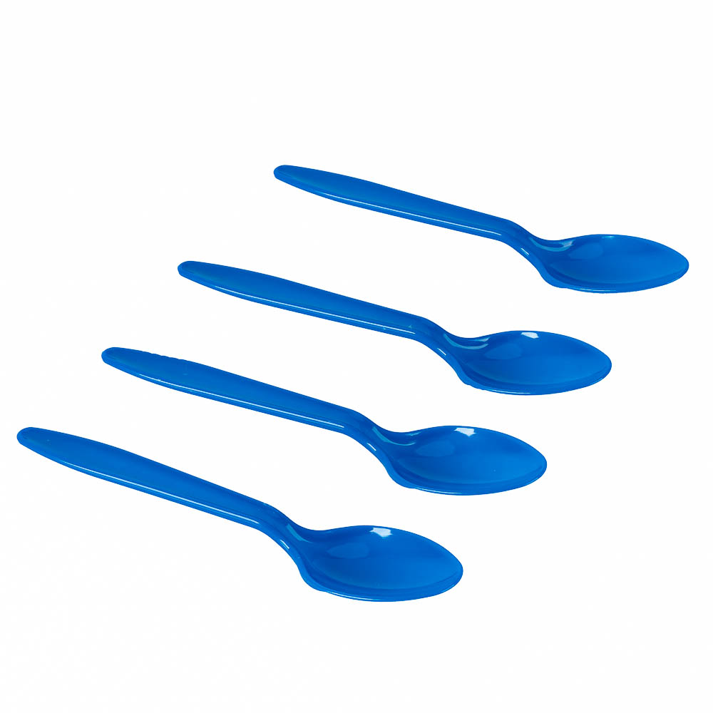 Cuchara plástica 8und azul