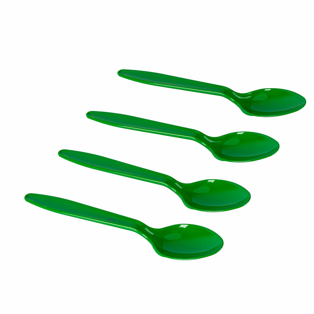Cuchara plástica 8und verde oscuro