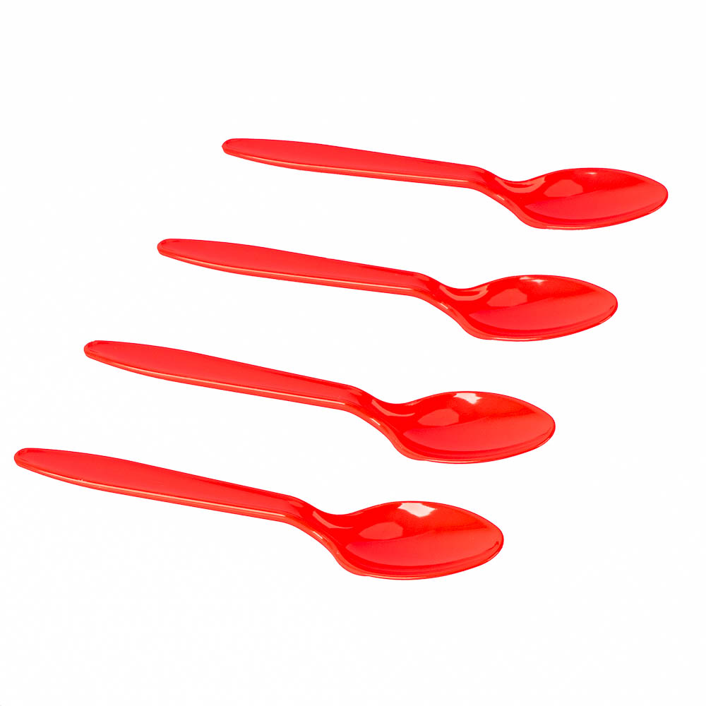Cuchara plástica 8und rojo