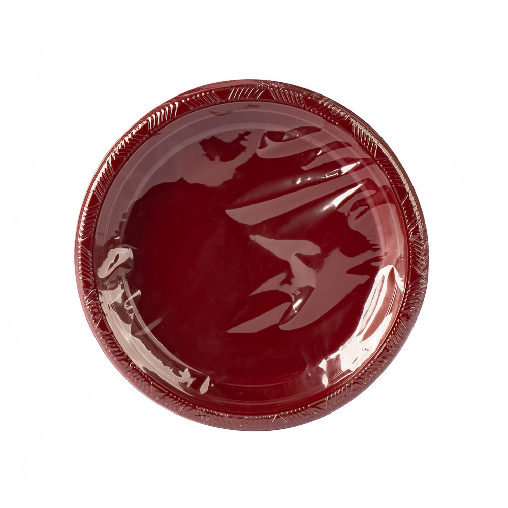 Plato plástico 9pulg 8und cramberry