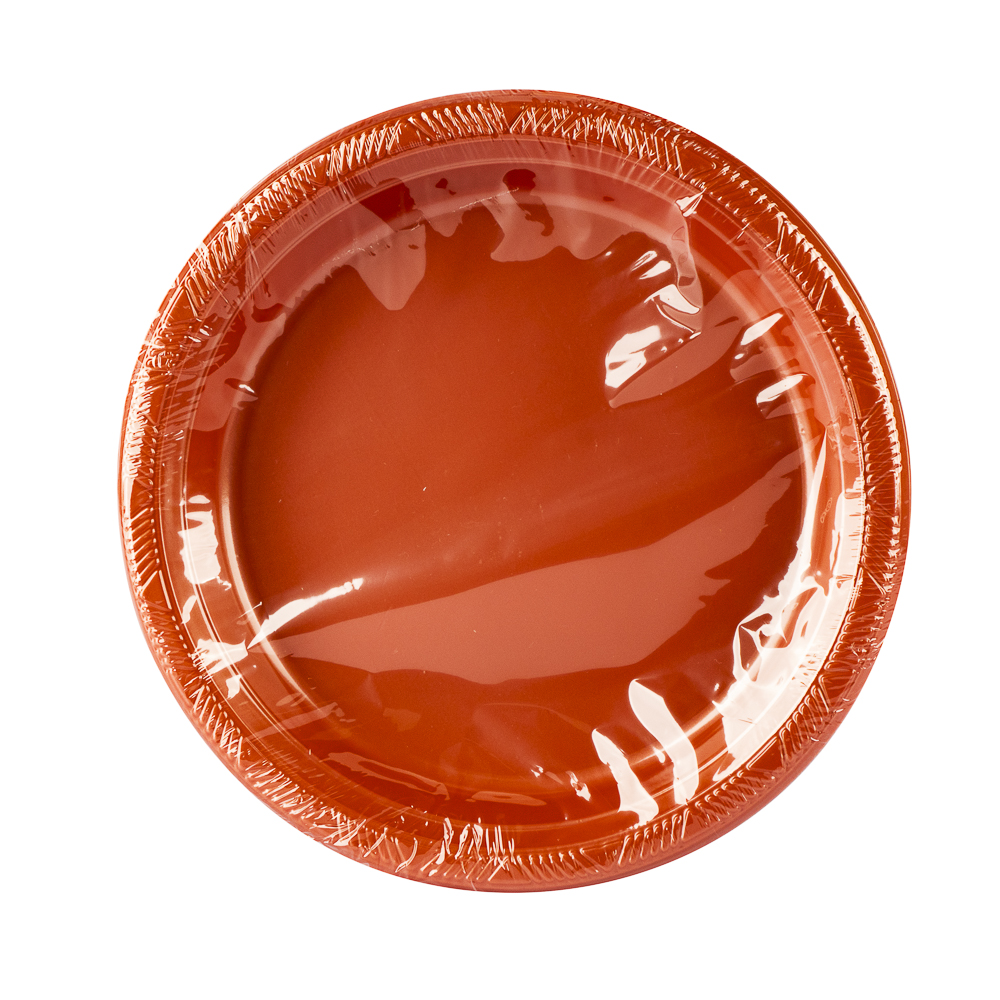 Plato plástico liso 9pulg 8und rose gold