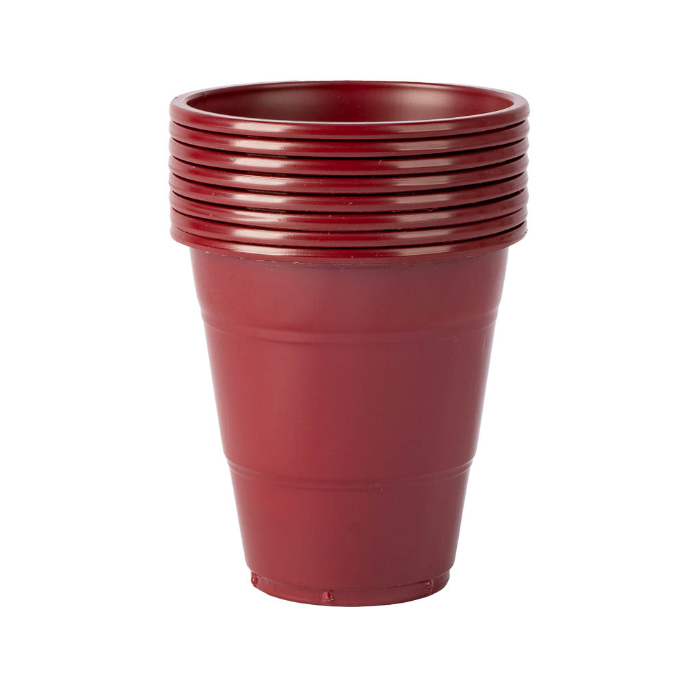 Vaso plástico 12oz 8und cramberry