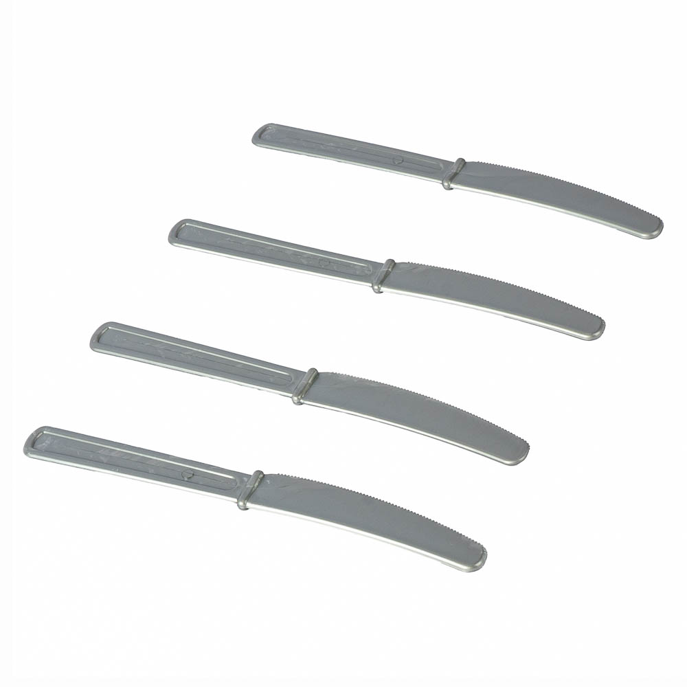 Cuchillo plástico 8und plateado