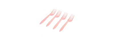Tenedor plástico 8und rosado bebé