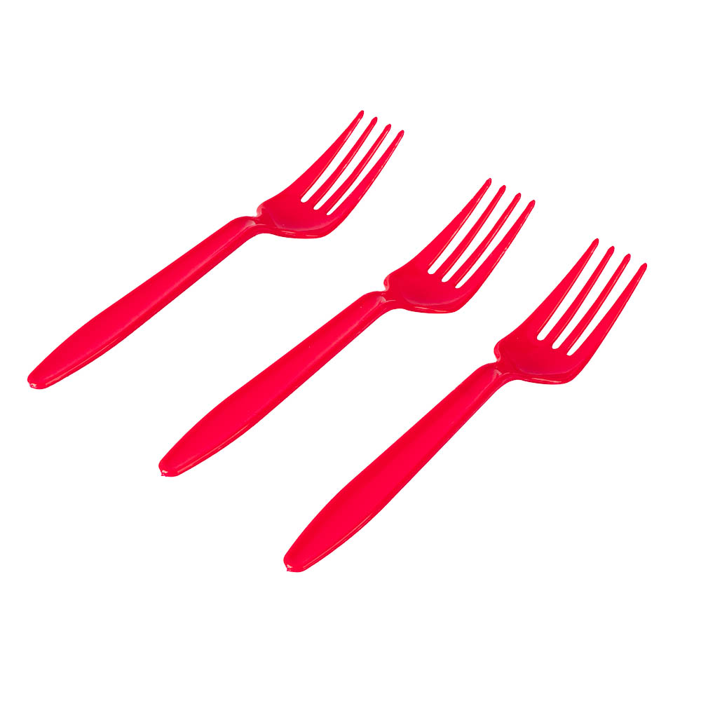 Tenedor plástico 8und fucsia