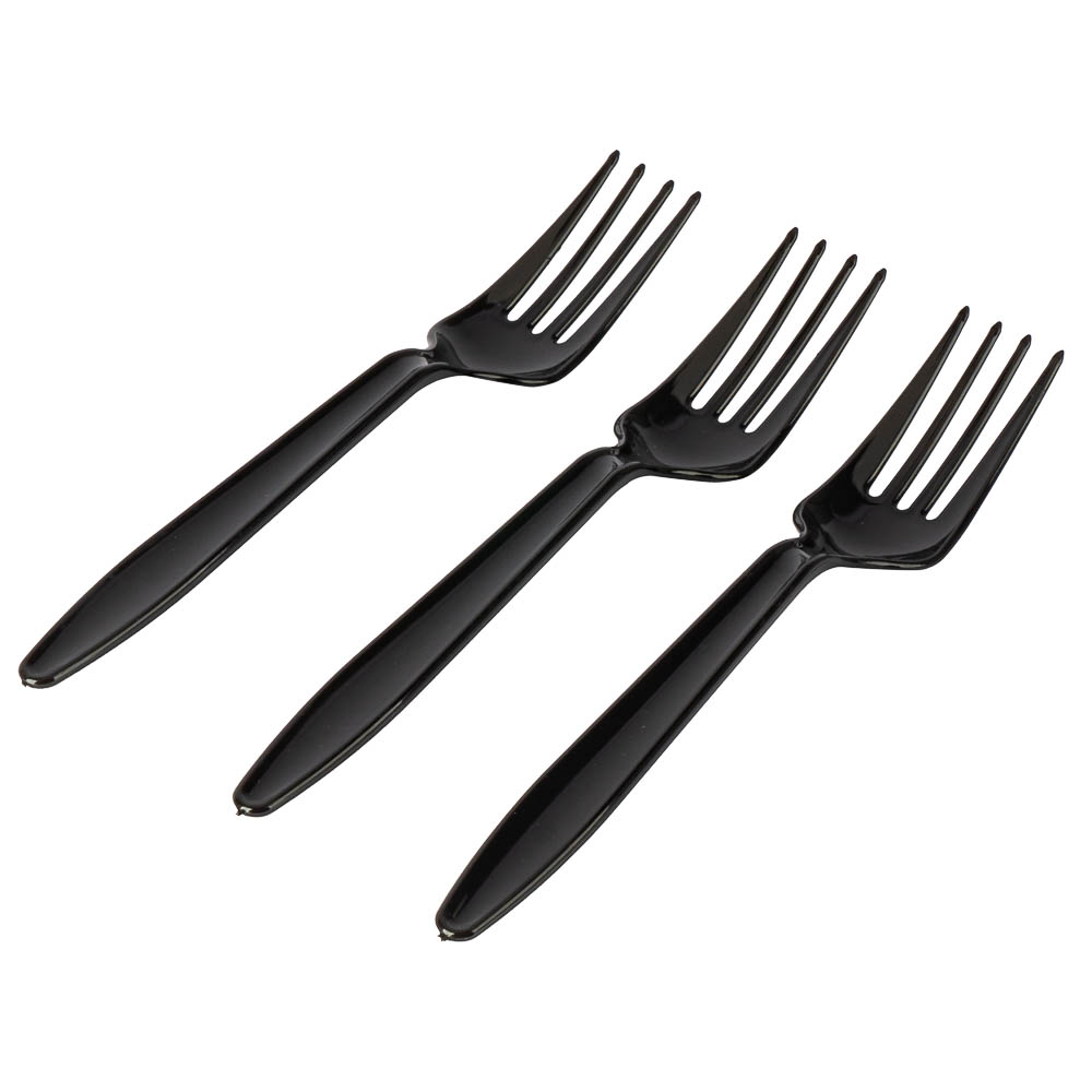 Tenedor plástico 8und negro