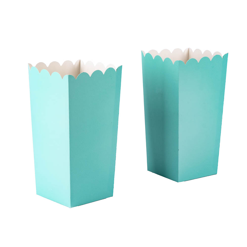 Caja cartón para palomitas lisa 8und verde menta