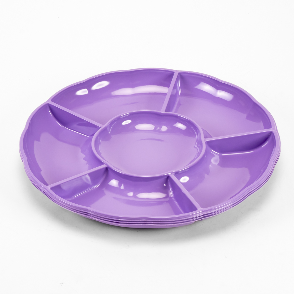 Bandeja plástica circular 3und lila