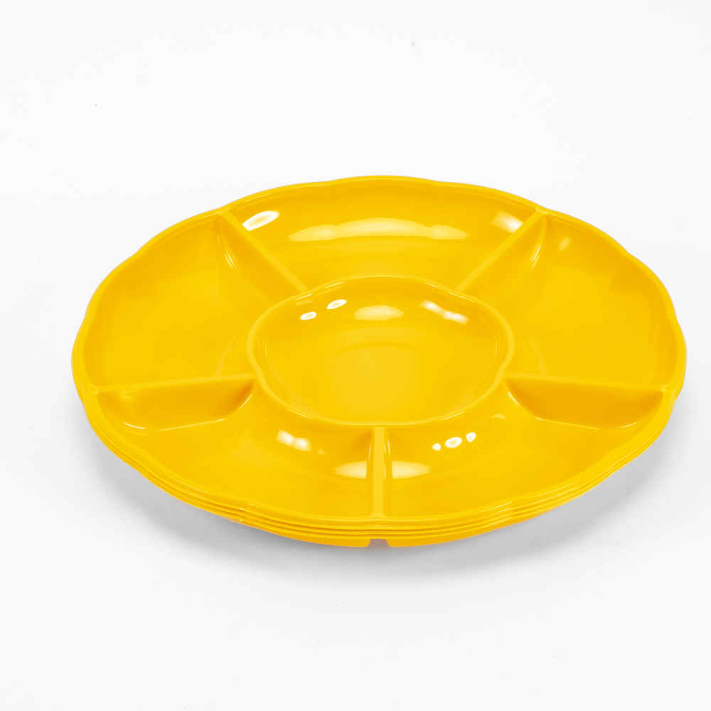 Bandeja plástica circular 3und amarillo