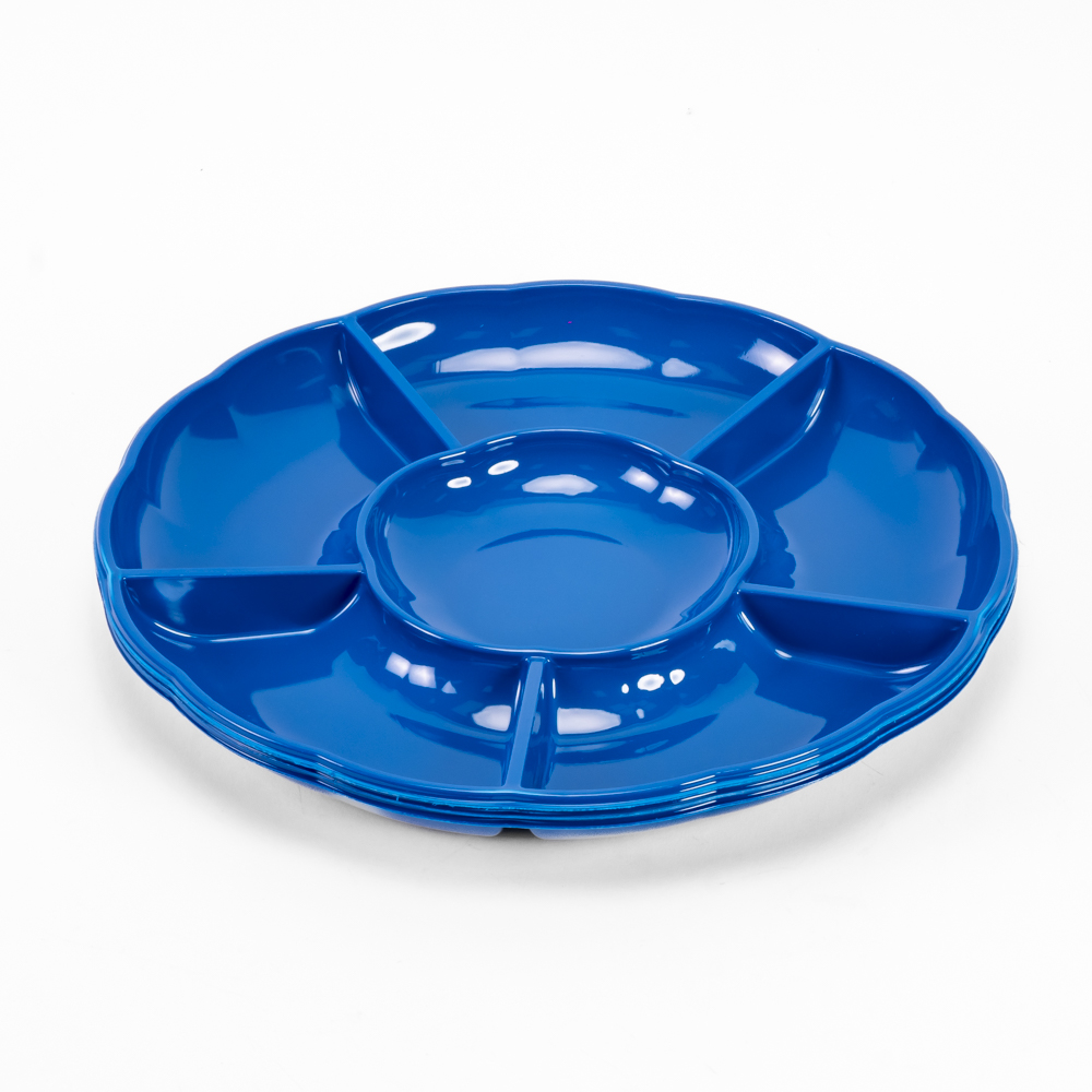 Bandeja plástica circular 3und azul