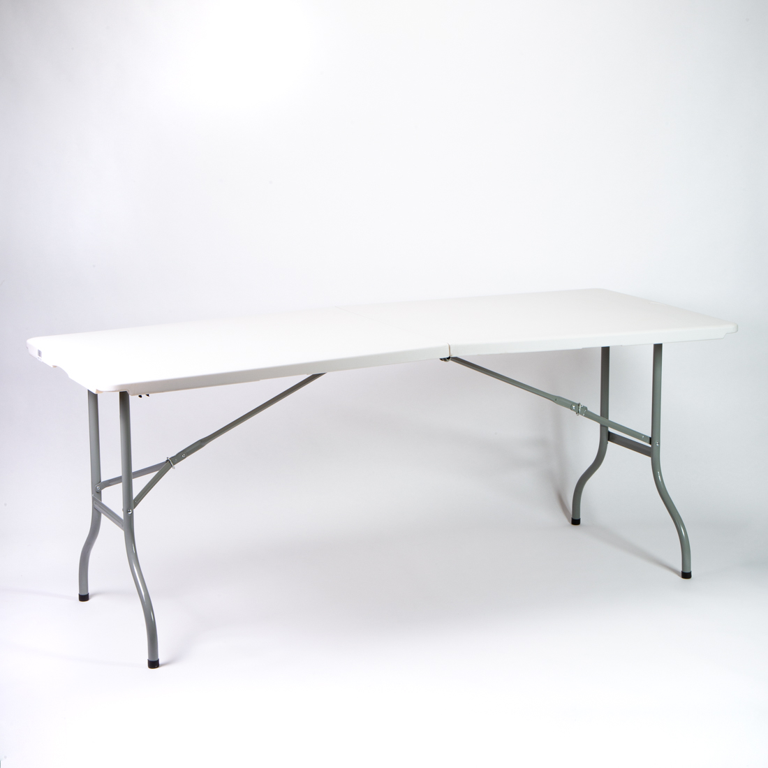 Mesa plegable plástica rectangular 180cm blanca