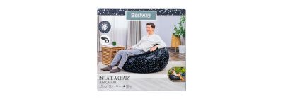 Sillón inflable negro y gris