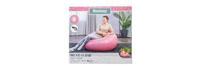 Sillón inflable rosado y gris