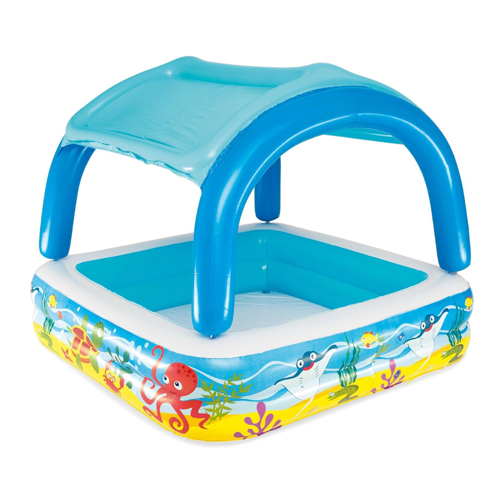 Piscina inflable plástico estampado animales marinos 140x140x114m multicolor