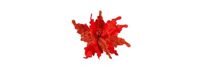 Flor artificial navideña escarchada
