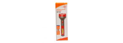 Linterna recargable luz led 4v 1000mah 3.5h negro y rojo